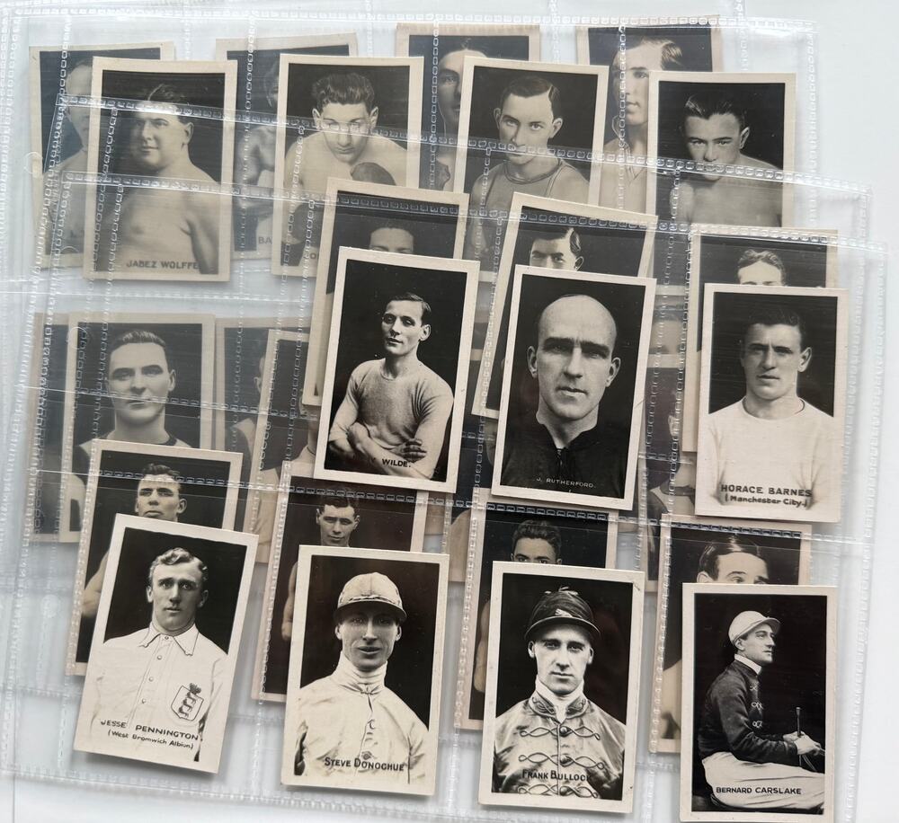 1922 Sporting Champions 30 Card Set Boxing, Racing, Football Benny Leonard, Siki